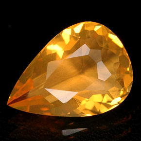 2.00 ct Orange Fire Opal Gemstone, Fire Opal Gem in Pear Facet Shape for Sale.
