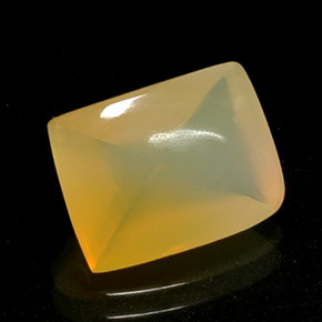 4.17 ct Yellow Fire Opal Gemstone, Fire Opal Gem in Baguette Cabochon Shape for Sale.