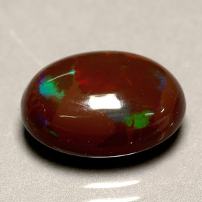 3.60 ct Multicolor Fire Opal Gemstone, Fire Opal Gem in Oval Cabochon Shape for Sale.