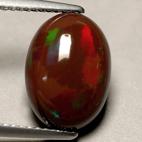 3.60 ct Multicolor Fire Opal Stone, Natural Fire Opal in Oval Cabochon Shape for Sale