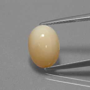 3.27 ct Yellow Fire Opal Gemstone, Fire Opal Gem in Oval Cabochon Shape for Sale.