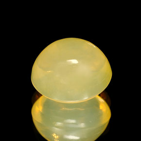 2.52 ct Yellow Fire Opal Gemstone, Fire Opal Gem in Oval Cabochon Shape for Sale.
