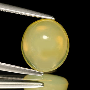 2.52 ct Yellow Fire Opal Stone, Natural Fire Opal in Oval Cabochon Shape for Sale