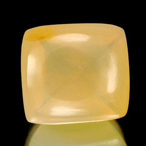 2.45 ct Yellow Fire Opal Gemstone, Fire Opal Gem in Cushion Cabochon Shape for Sale.