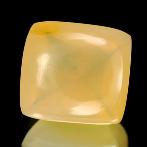 2.45 ct Yellow Fire Opal Stone, Natural Fire Opal in Cushion Cabochon Shape for Sale