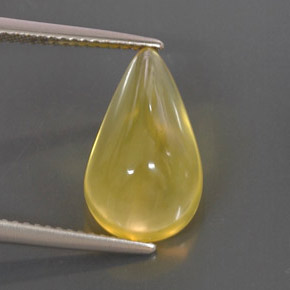 4.90 ct Yellow Fire Opal Stone, Natural Fire Opal in Pear Cabochon Shape for Sale