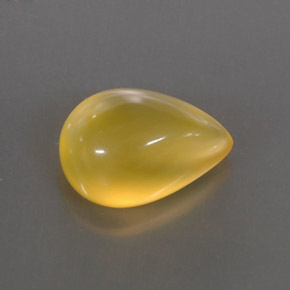 3.67 ct Yellow Fire Opal Gemstone, Fire Opal Gem in Pear Cabochon Shape for Sale.