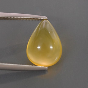 3.67 ct Yellow Fire Opal Stone, Natural Fire Opal in Pear Cabochon Shape for Sale