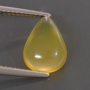 2.06 ct Yellow Fire Opal Stone, Natural Fire Opal in Pear Cabochon Shape for Sale