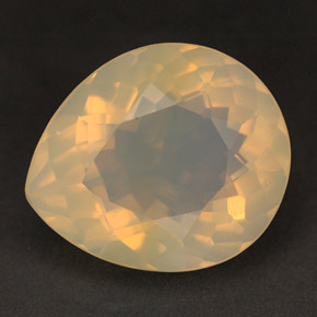 6.26 ct Yellow Fire Opal Gemstone, Fire Opal Gem in Pear Facet Shape for Sale.