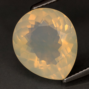 6.26 ct Yellow Fire Opal Stone, Natural Fire Opal in Pear Facet Shape for Sale