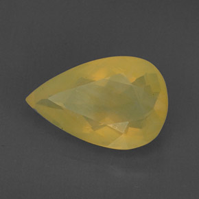 6.92 ct Yellow Fire Opal Stone, Natural Fire Opal in Pear Facet Shape for Sale
