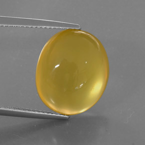 8.99 ct Yellow Fire Opal Gemstone, Fire Opal Gem in Oval Cabochon Shape for Sale.