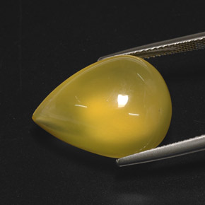15.76 ct Yellow Fire Opal Gemstone, Fire Opal Gem in Pear Cabochon Shape for Sale.