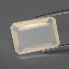 5.53 ct White Fire Opal Gemstone, Fire Opal Gem in Octagon / Scissor Cut Shape for Sale.