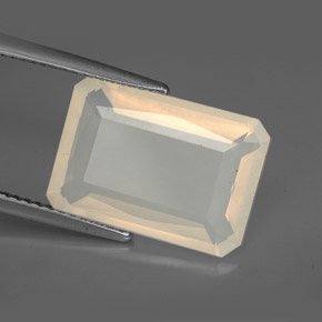 5.53 ct White Fire Opal Stone, Natural Fire Opal in Octagon / Scissor Cut Shape for Sale