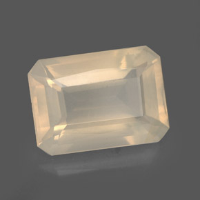 3.78 ct White Fire Opal Stone, Natural Fire Opal in Octagon Facet Shape for Sale