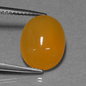 3.93 ct Orange Fire Opal Stone, Natural Fire Opal in Oval Cabochon Shape for Sale