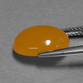 Fire Opal Gemstone in 12.7 x 10 mm Size for Sale, Fire Opal Stone in Yellow Orange Color