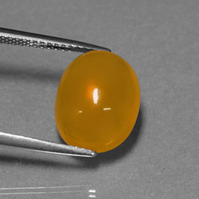 4.76 ct Orange Fire Opal Stone, Natural Fire Opal in Oval Cabochon Shape for Sale