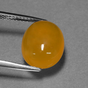 4.29 ct Orange Fire Opal Stone, Natural Fire Opal in Oval Cabochon Shape for Sale