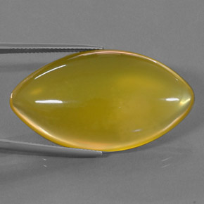 41.15 ct Yellow Fire Opal Stone, Natural Fire Opal in Marquise Cabochon Shape for Sale