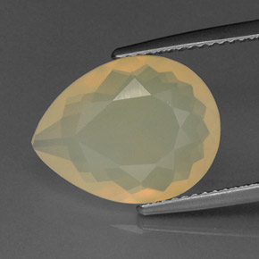 4.68 ct Orange Fire Opal Gemstone, Fire Opal Gem in Pear Facet Shape for Sale.