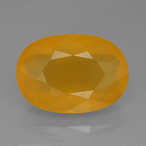 7.98 ct Orange Fire Opal Gemstone, Fire Opal Gem in Oval Facet Shape for Sale.
