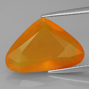 6.06 ct Orange Fire Opal Gemstone, Fire Opal Gem in Pear Facet Shape for Sale.