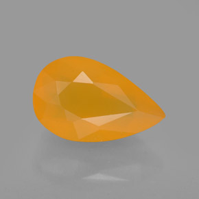 2.20 ct Orange Fire Opal Gemstone, Fire Opal Gem in Pear Facet Shape for Sale.