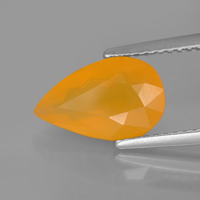 2.20 ct Orange Fire Opal Stone, Natural Fire Opal in Pear Facet Shape for Sale