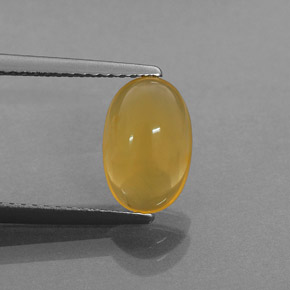 1.54 ct Orange Fire Opal Stone, Natural Fire Opal in Oval Cabochon Shape for Sale