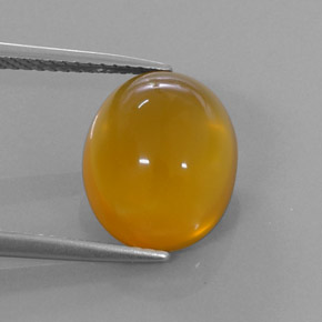 4.84 ct Orange Fire Opal Stone, Natural Fire Opal in Oval Cabochon Shape for Sale