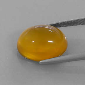 Fire Opal Gemstone in 12.7 x 10.2 mm Size for Sale, Fire Opal Stone in Yellow Orange Color