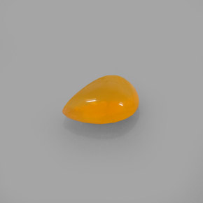 1.70 ct Orange Fire Opal Gemstone, Fire Opal Gem in Pear Cabochon Shape for Sale.