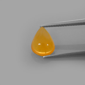 1.70 ct Orange Fire Opal Stone, Natural Fire Opal in Pear Cabochon Shape for Sale