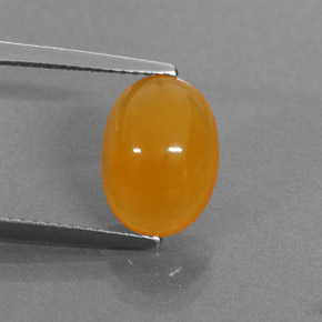 2.58 ct Orange Fire Opal Stone, Natural Fire Opal in Oval Cabochon Shape for Sale