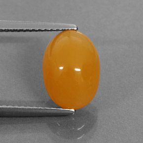 3.18 ct Orange Fire Opal Stone, Natural Fire Opal in Oval Cabochon Shape for Sale