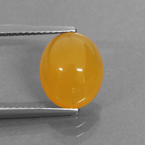 2.87 ct Orange Fire Opal Stone, Natural Fire Opal in Oval Cabochon Shape for Sale
