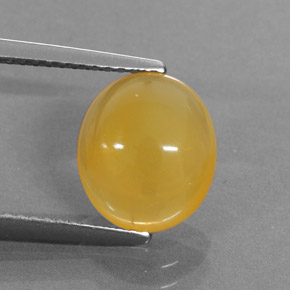 2.42 ct Orange Fire Opal Stone, Natural Fire Opal in Oval Cabochon Shape for Sale