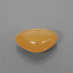 2.86 ct Orange Fire Opal Gemstone, Fire Opal Gem in Trillion Cabochon Shape for Sale.