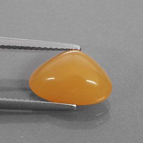 2.86 ct Orange Fire Opal Stone, Natural Fire Opal in Trillion Cabochon Shape for Sale