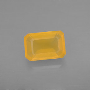 1.68 ct Orange Fire Opal Gemstone, Fire Opal Gem in Octagon Facet Shape for Sale.