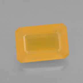 3.35 ct Orange Fire Opal Gemstone, Fire Opal Gem in Octagon Facet Shape for Sale.