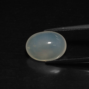 3.24 ct White Fire Opal Gemstone, Fire Opal Gem in Oval Cabochon Shape for Sale.