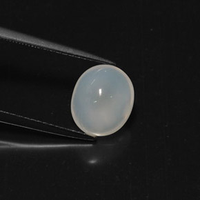 2.24 ct White Fire Opal Stone, Natural Fire Opal in Oval Cabochon Shape for Sale