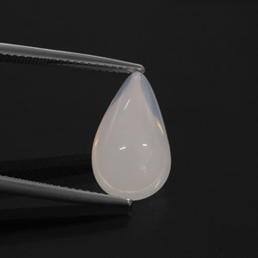 5.01 ct White Fire Opal Gemstone, Fire Opal Gem in Pear Cabochon Shape for Sale.