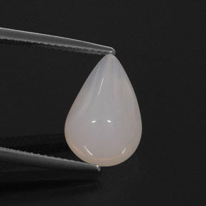 4.13 ct White Fire Opal Gemstone, Fire Opal Gem in Pear Cabochon Shape for Sale.