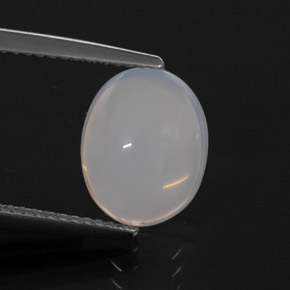 3.44 ct White Fire Opal Gemstone, Fire Opal Gem in Oval Cabochon Shape for Sale.