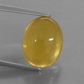 7.58 ct Yellow Fire Opal Stone, Natural Fire Opal in Oval Cabochon Shape for Sale